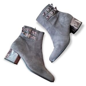 Lavorazione Artigiana - Pam Project | 38 gray booties faux snakeskin accent